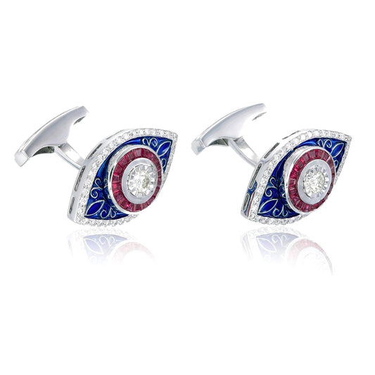 Eye of Protection Ruby Diamond Cufflinks
