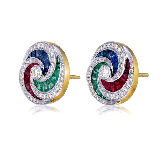 Spiral Studs Yellow Gold