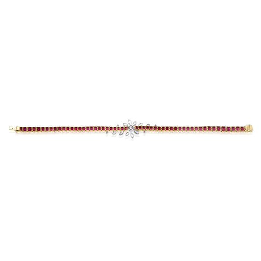 Rose Cut Diamond and Ruby Bracelet