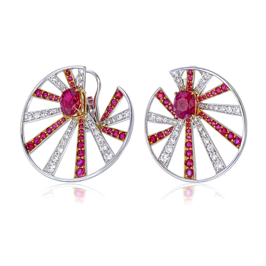 Retro Ruby Earrings