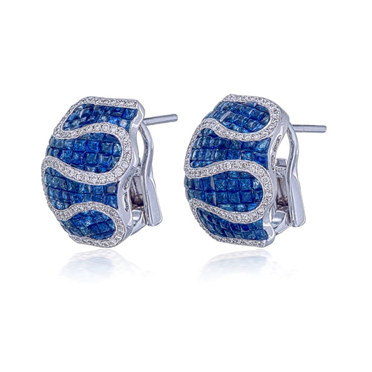 Blue Sapphire Pave Studs