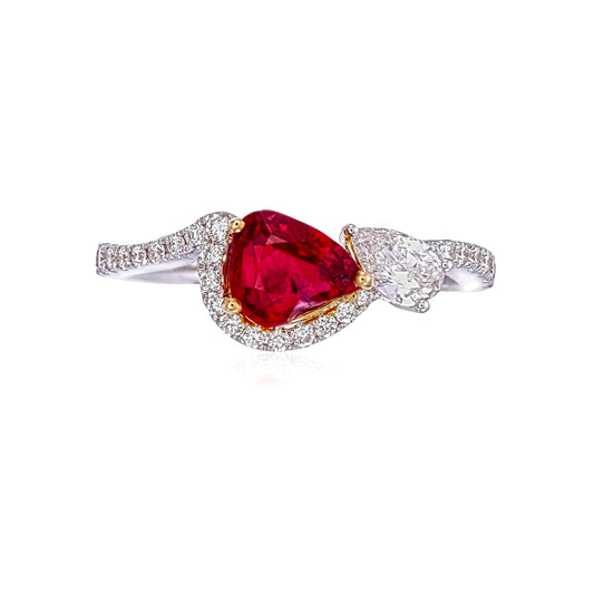 Pear Shaped Ruby Ring