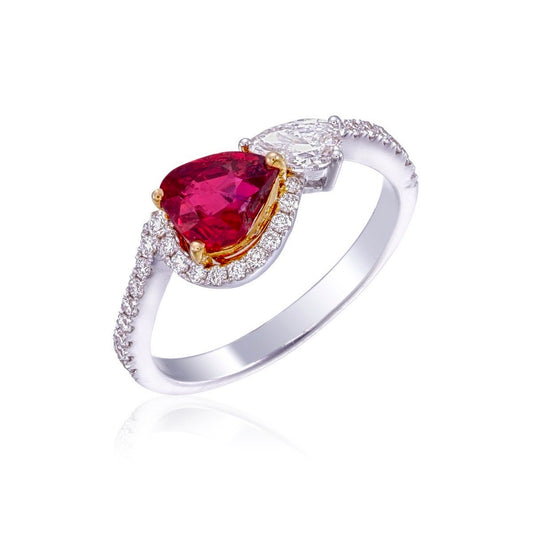 Pear Shaped Ruby Ring