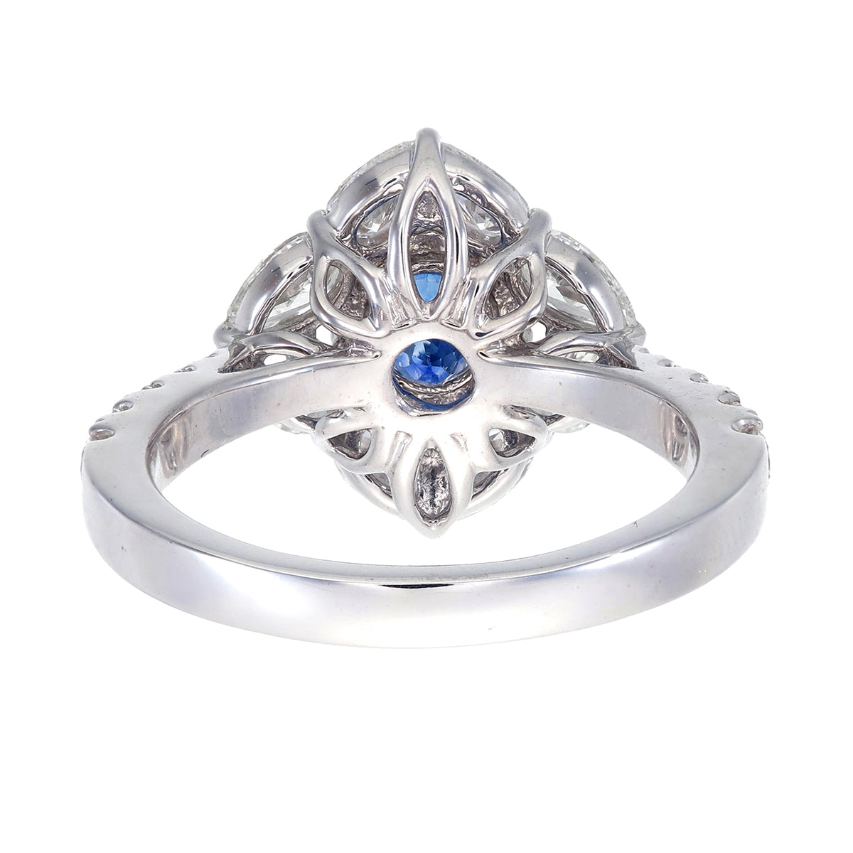 SSEF Certified 1.01 Carat Kashmir Blue Sapphire No Heat Diamond Ring in 18K Gold