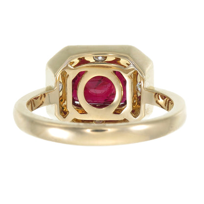 GRS Certified 1.62 Carat Burma No Heat Pigeon Blood Ruby Diamond Ring in 18K
