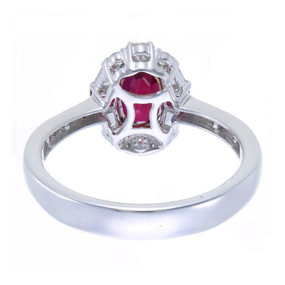 GRS Certified 1.03 Carat Burma No Heat Pigeon Blood Ruby Diamond Ring in 18K