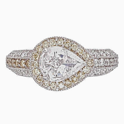 GIA Certified 1.05 Carat Diamond Ring In 18 Karat White Gold