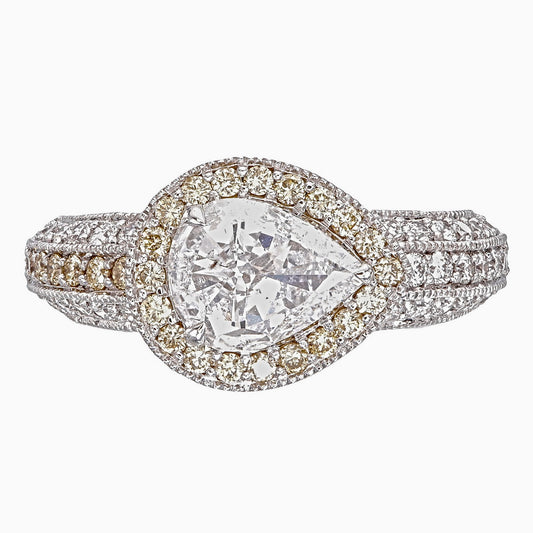 GIA Certified 1.05 Carat Diamond Ring In 18 Karat White Gold