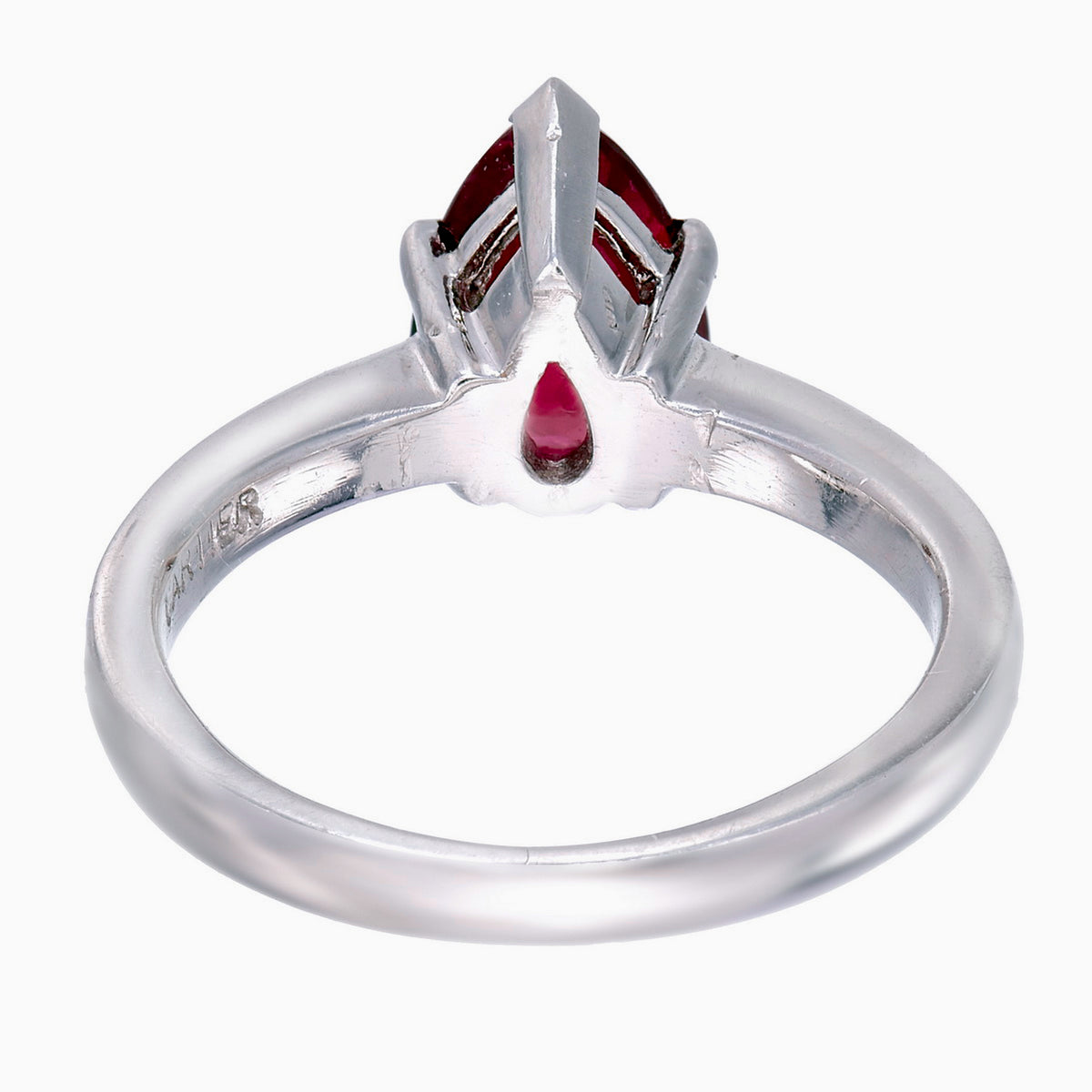 GRS Certified 2.00 Carat Burma No Heat Ruby Ring In 18 Karat White Gold