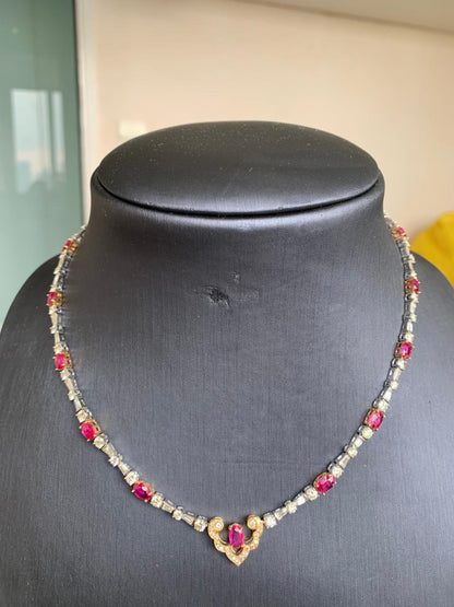 GRS Certified 8.31 Carat Burma Pigeon Blood Ruby And Diamond Necklace In 18K White Gold